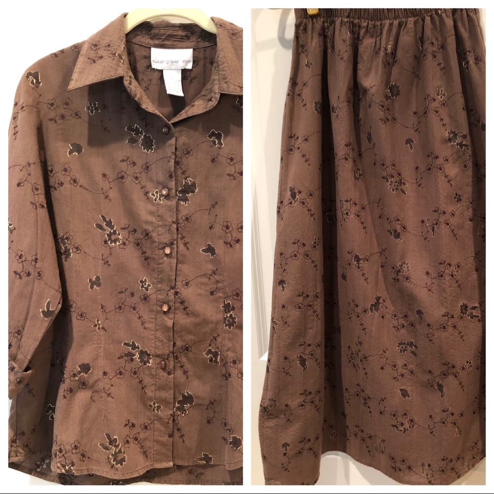 🔥Susan Graver 2-pc Skirt Set Size Small